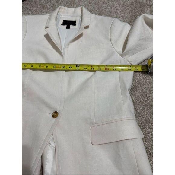 J. Crew Regent One Button Women's Blazer 100% Linen White/Off White  Size 10T - Picture 9 of 11